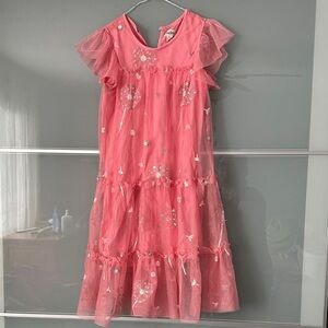 Hatley Coral Kids Dress with Floral Details